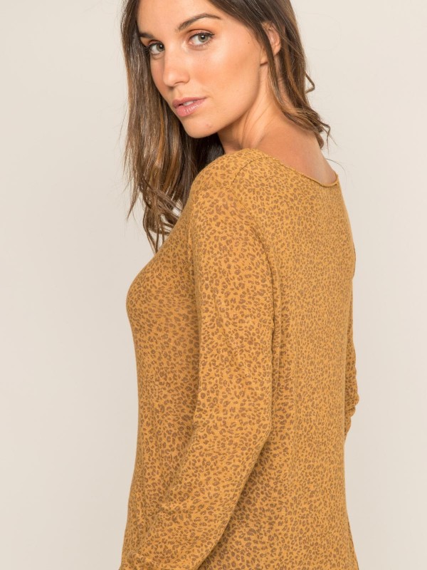Pull fin col rond motifs KIMBA