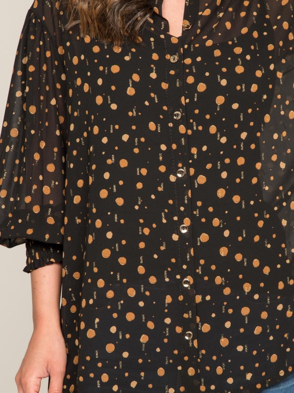 Chemise motifs ORIGAMI - Noir