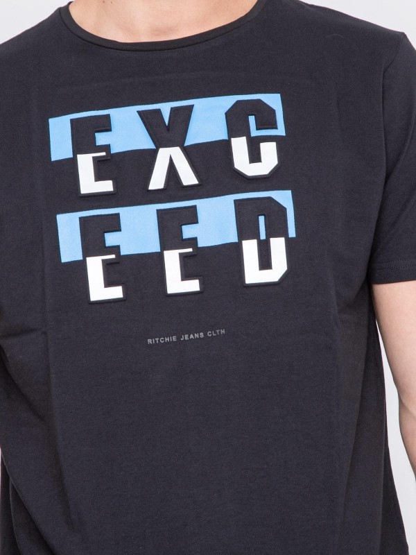 T-shirt col rond motifs...