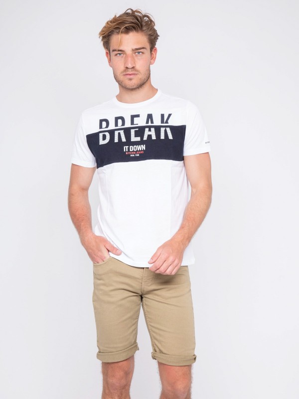 T-shirt col rond pur coton...
