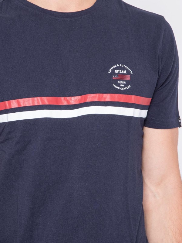 T-shirt col rond pur coton...