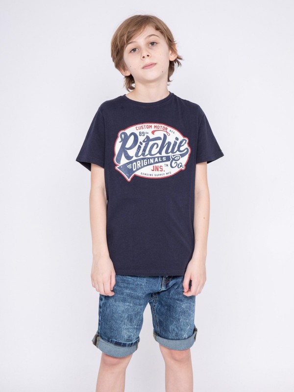 T-shirt col rond pur coton...