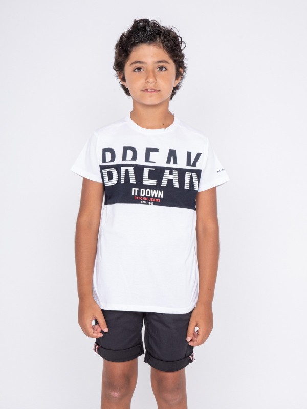T-shirt col rond pur coton...
