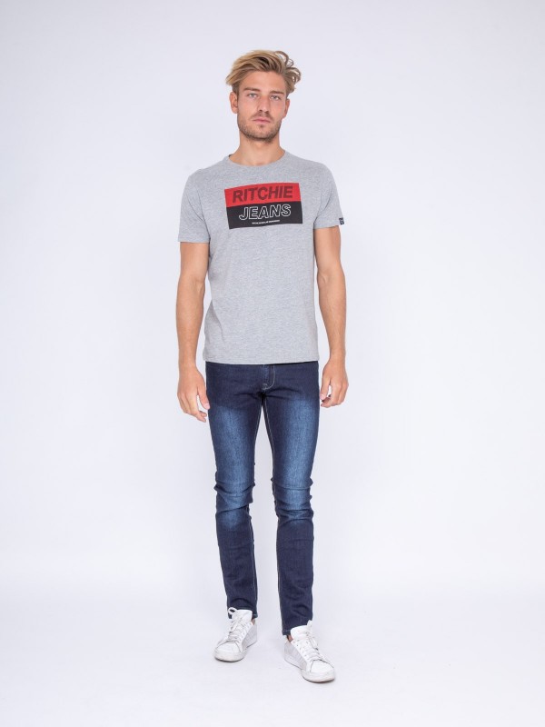 T-shirt col rond pur coton...