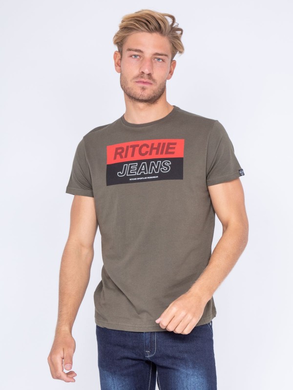 T-shirt col rond pur coton...
