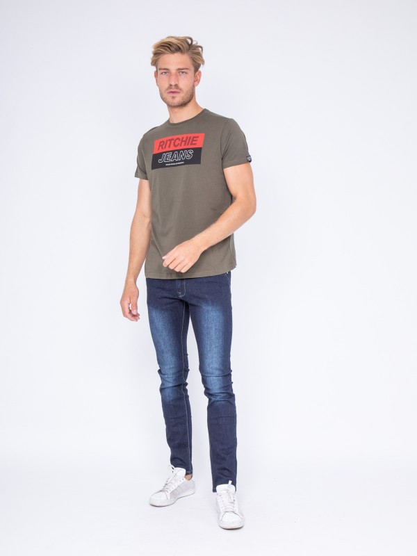 T-shirt col rond pur coton...
