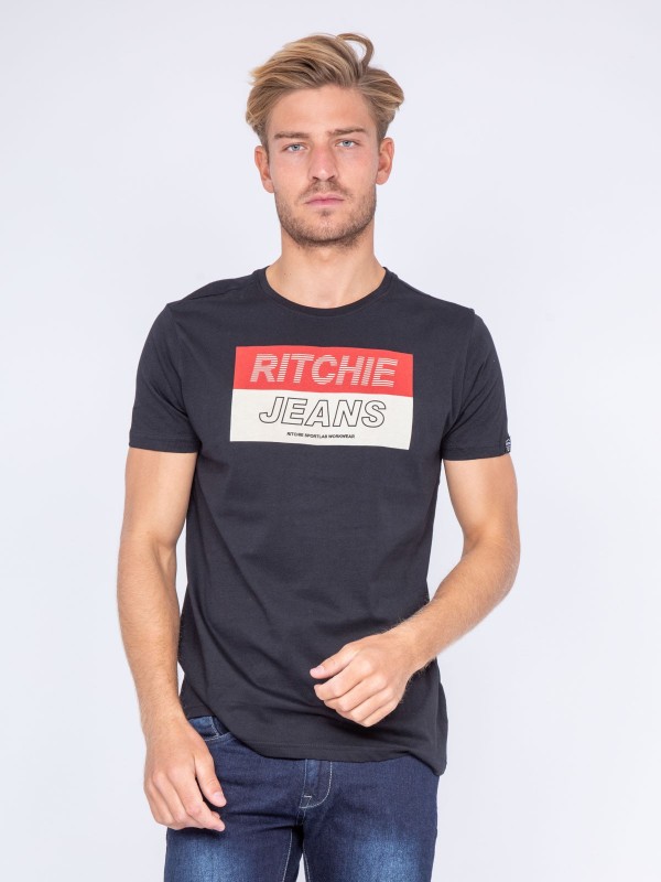 T-shirt col rond pur coton...