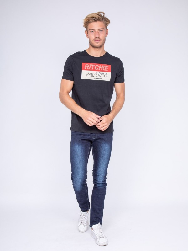 T-shirt col rond pur coton...