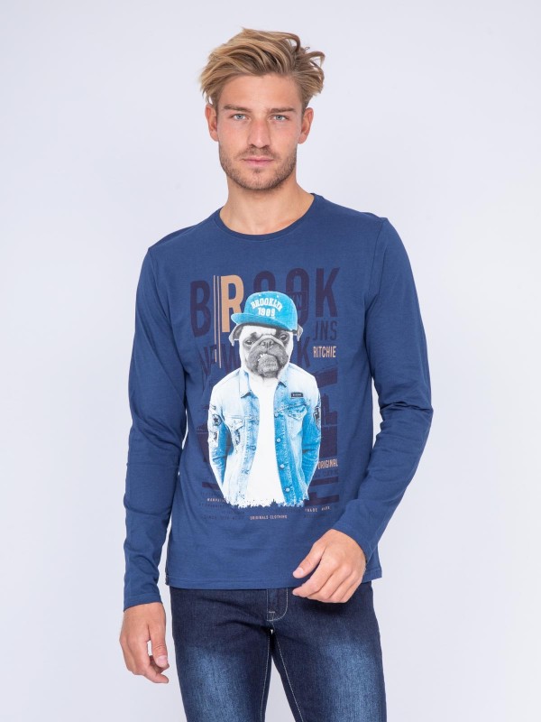 T-shirt col rond pur coton...