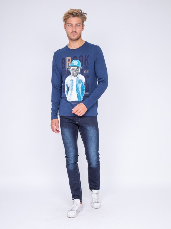 T-shirt col rond pur coton...