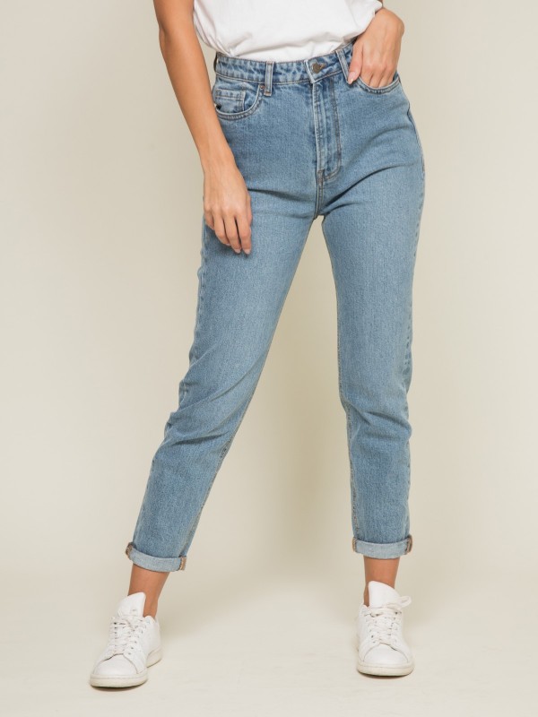 Jean mom slim EDONIS - Bleu...