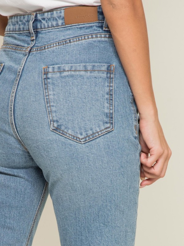 Jean mom slim EDONIS - Bleu...