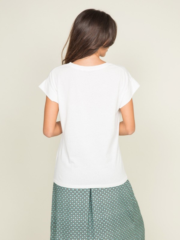 T-shirt col rond message...