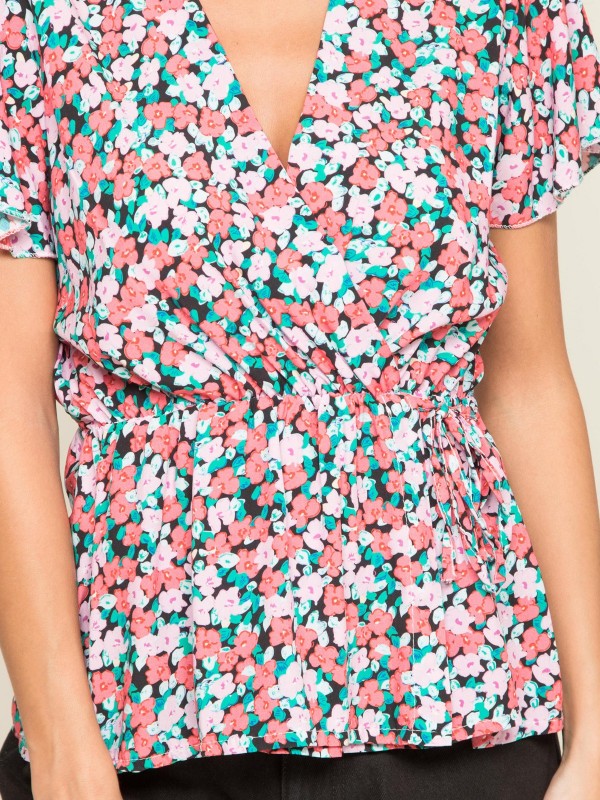 Top fluide motifs FUSHIA -...