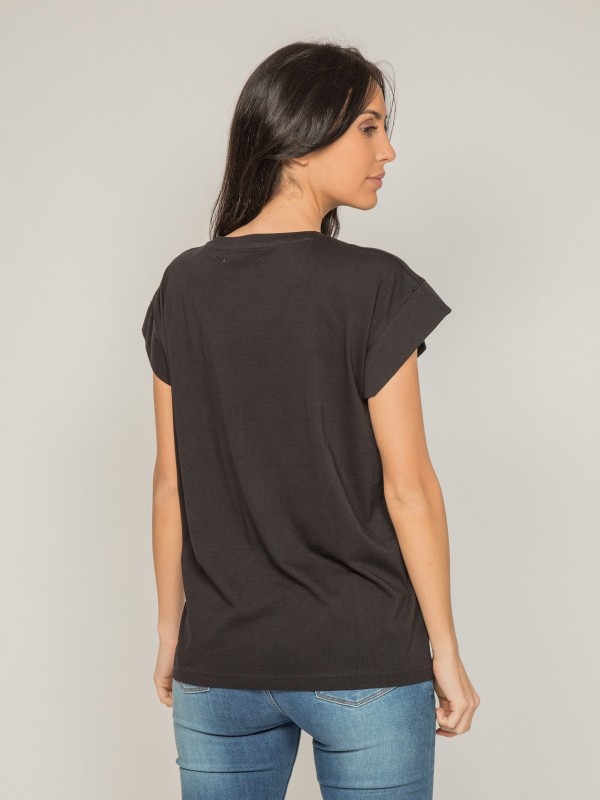 T-shirt col rond message...