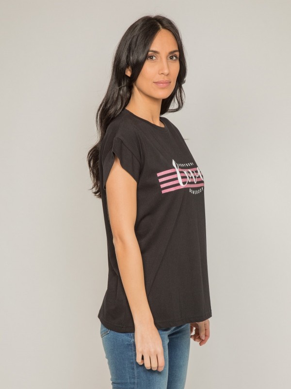 T-shirt col rond message...