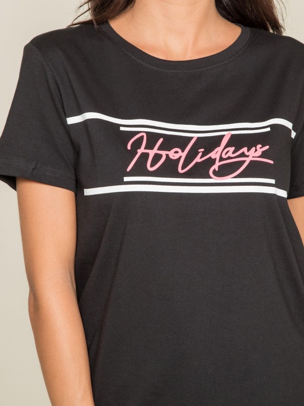 T-shirt col rond message...