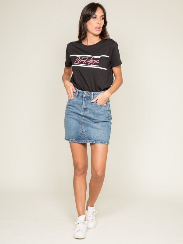 T-shirt col rond message...