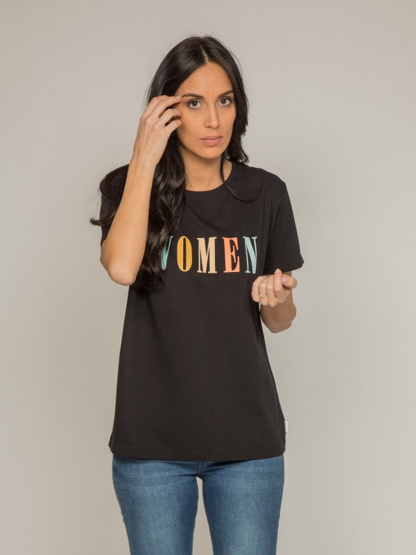 T-shirt col rond message...