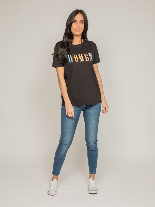 T-shirt col rond message...
