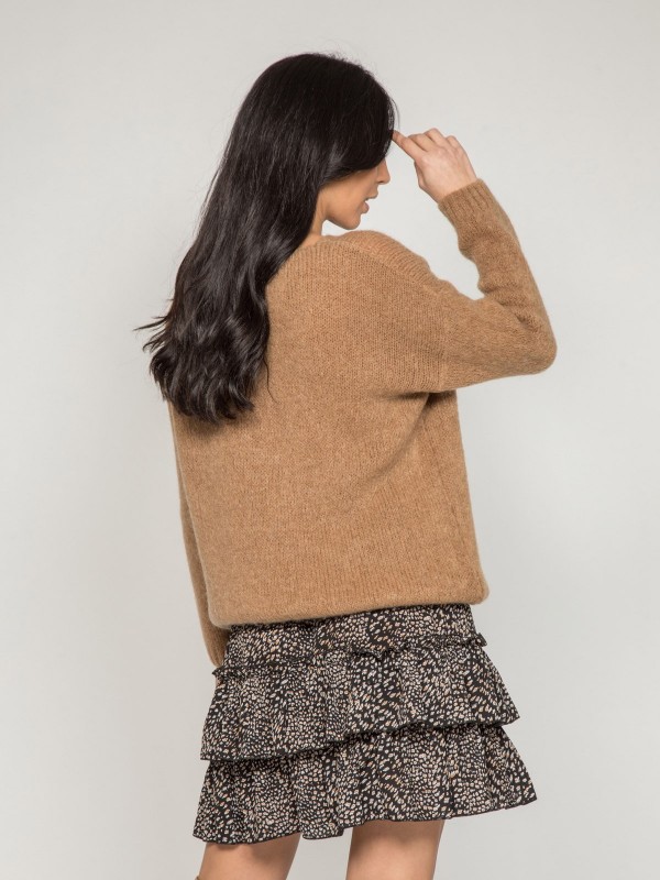 Pull col V KYO - Beige