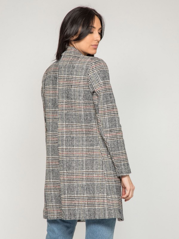 Manteau carreaux USKI - Gris