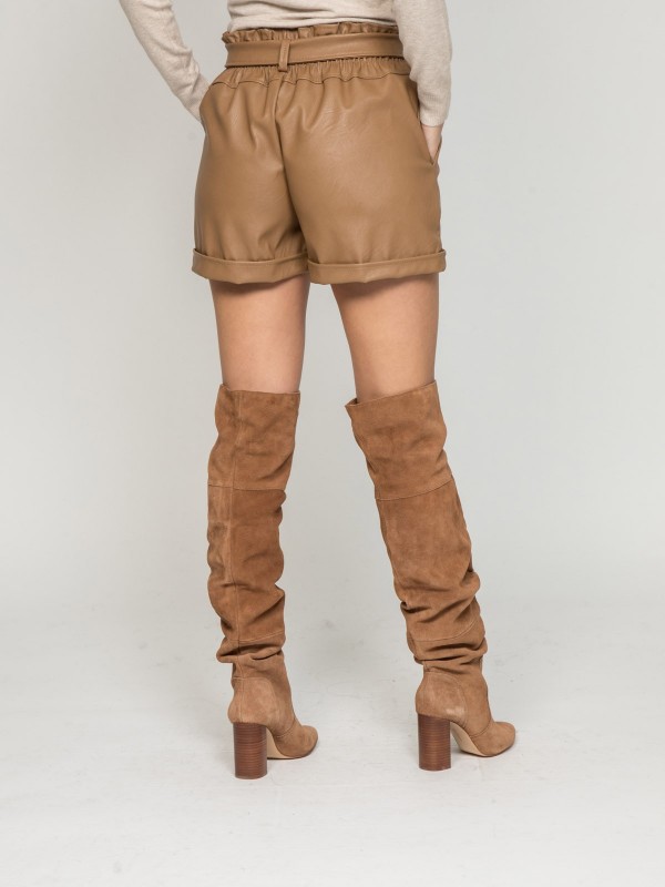 Short similicuir XATEN - Beige