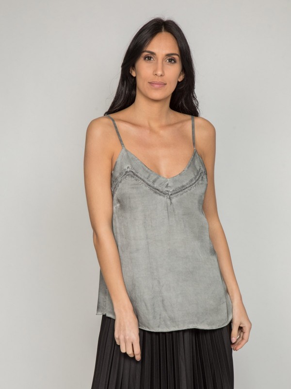 Caraco satin FIGARI - Gris