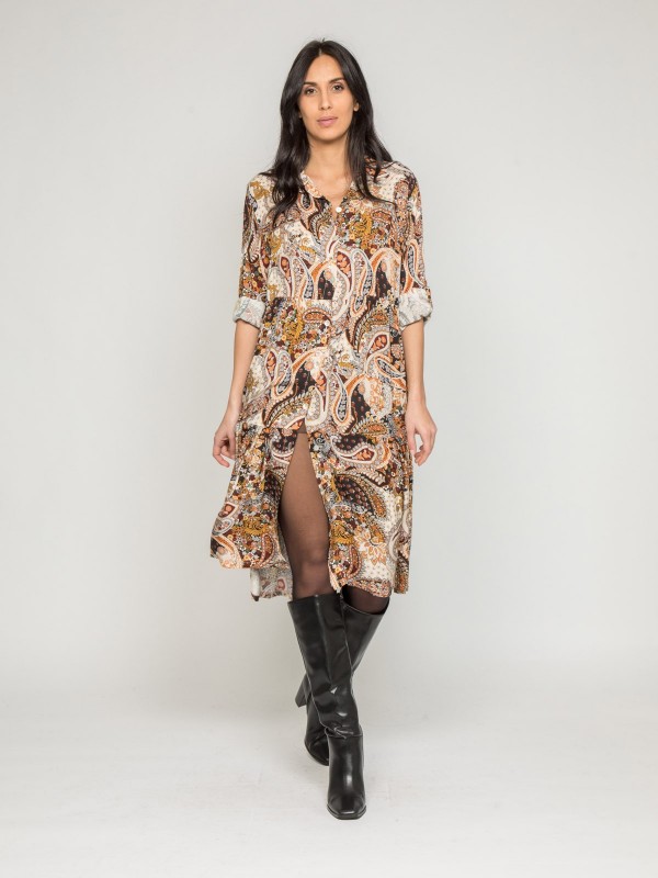 Robe mi-longue motifs ILINE...