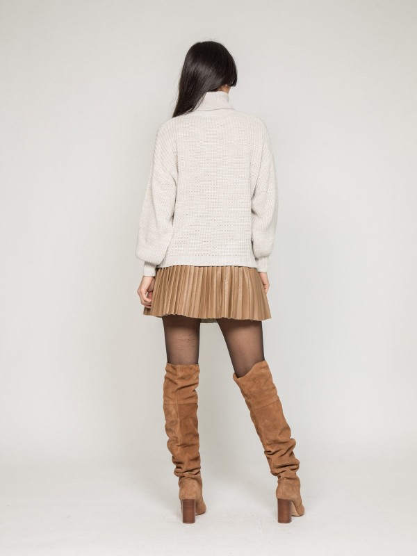 Pull col roulé KENZITA - Beige