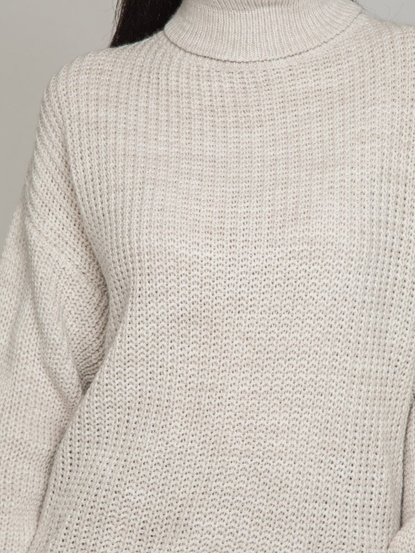 Pull col roulé KENZITA - Beige