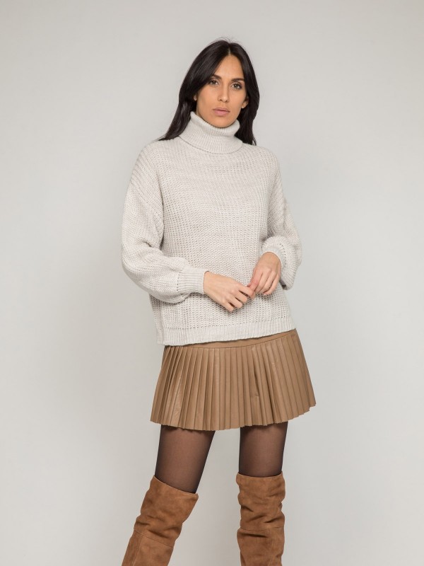 Pull col roulé KENZITA - Beige