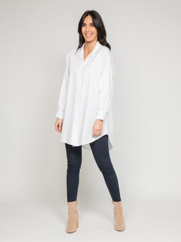 Chemise oversize OKIVA - Blanc