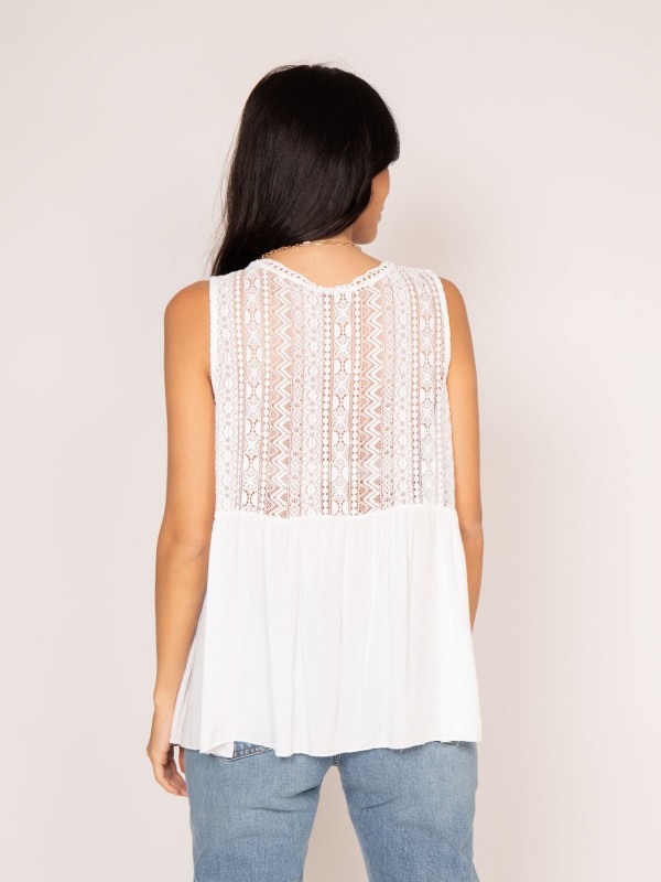 Top dentelle FLOA - Blanc