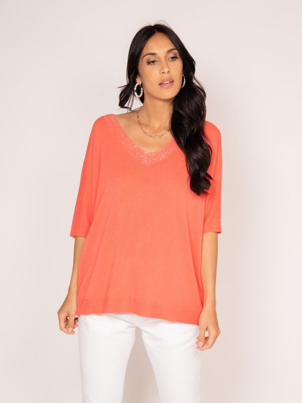 Pull fin KUSMI - Corail
