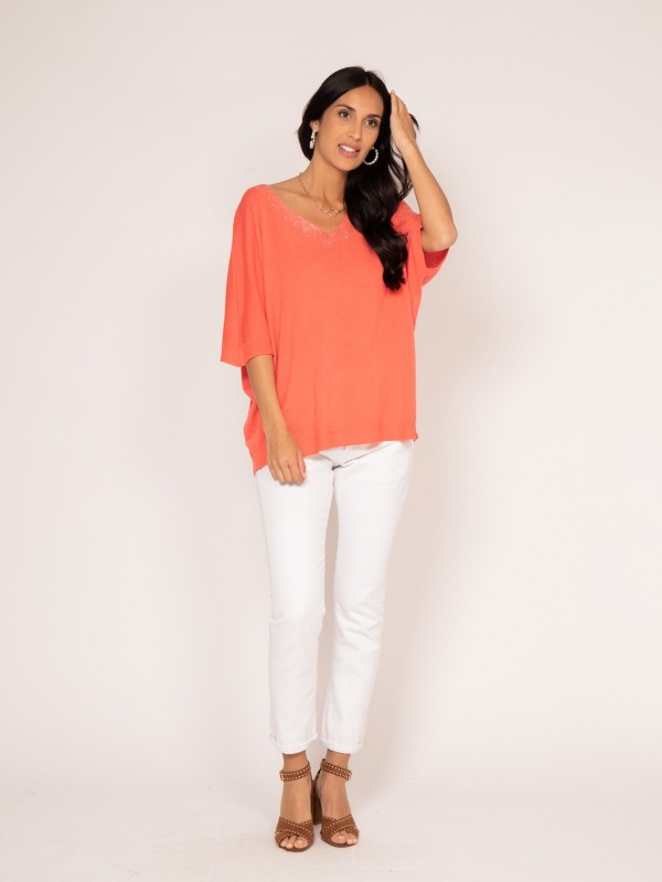 Pull fin KUSMI - Corail