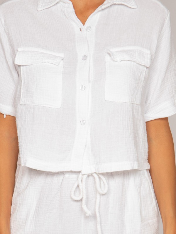 Chemise courte gaze de...