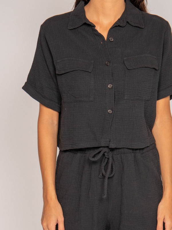 Chemise courte gaze de...