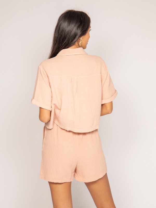 Chemise courte gaze de...