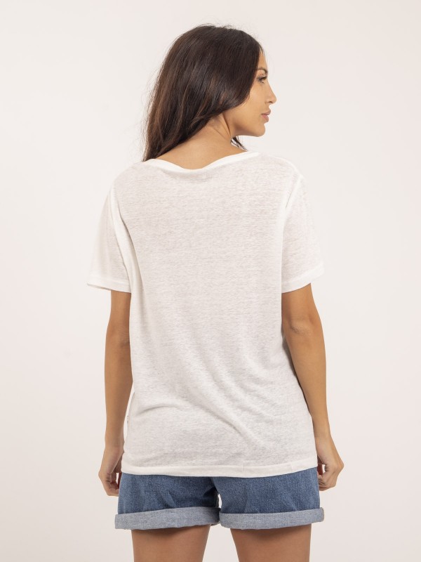T-shirt col V lin FAIMES -...
