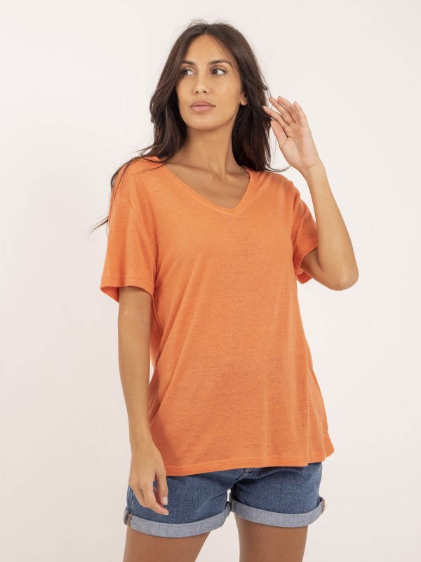 T-shirt col V lin FAIMES -...