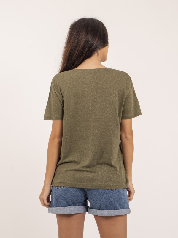 T-shirt col V lin FAIMES -...