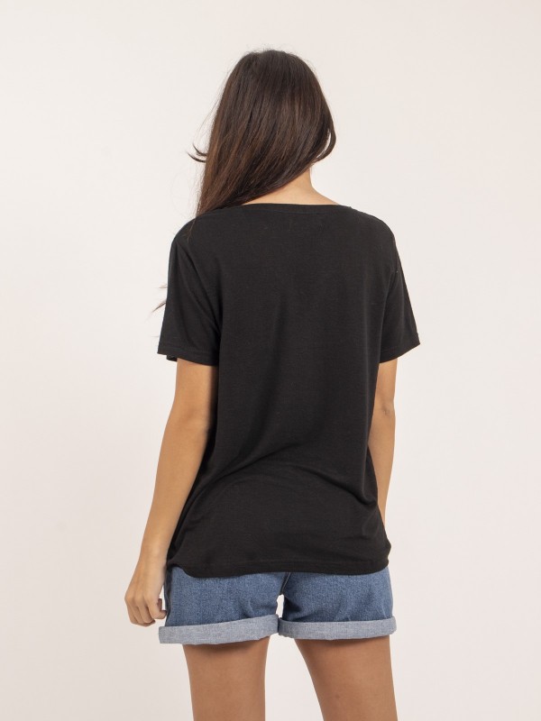 T-shirt col V lin FAIMES -...