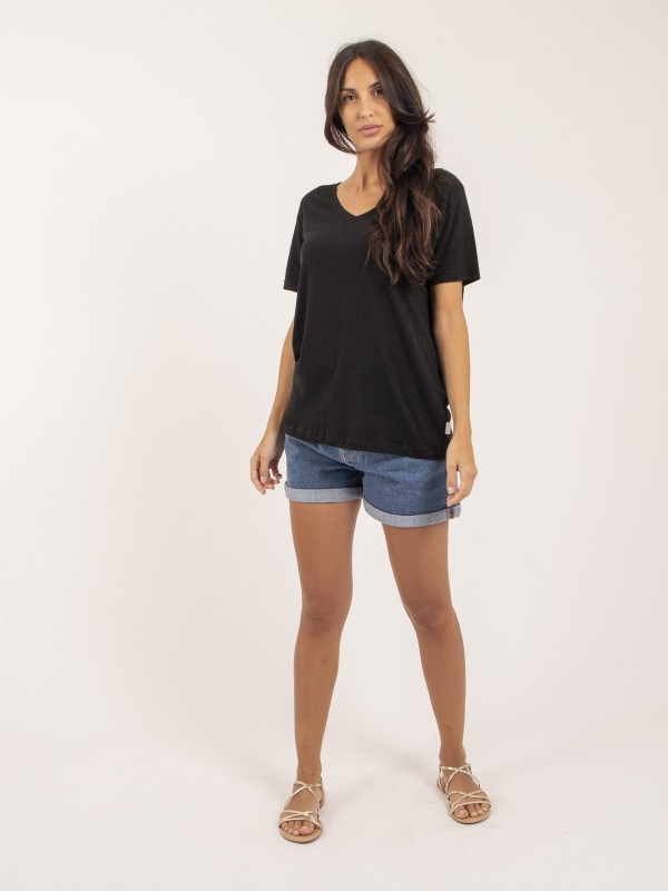 T-shirt col V lin FAIMES -...