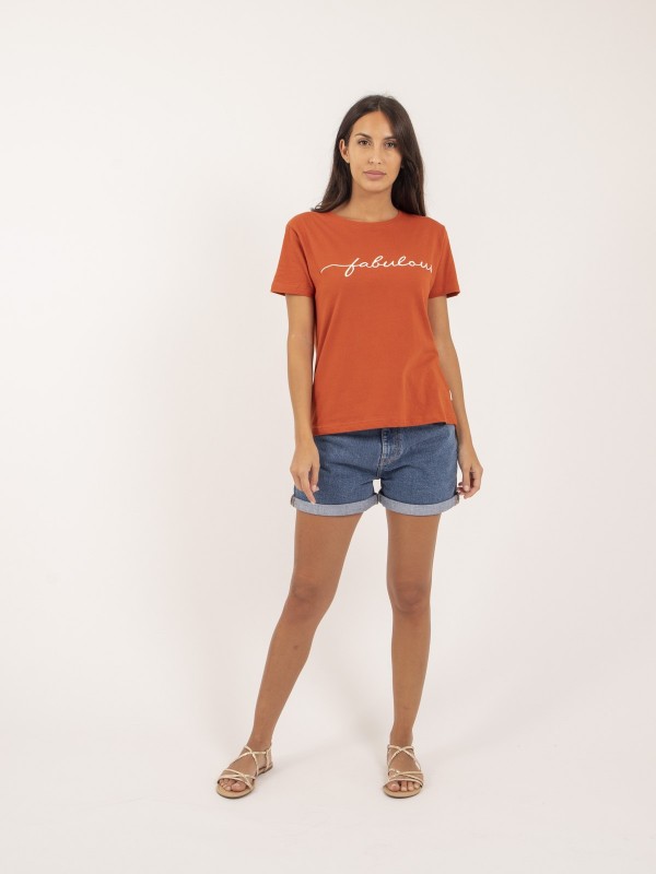 T-shirt col rond message...