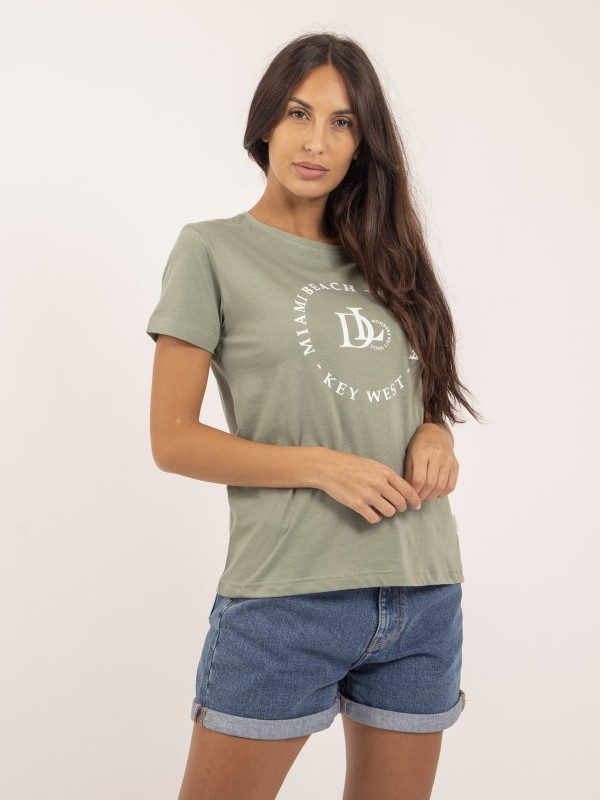 T-shirt col rond message...