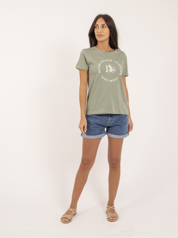T-shirt col rond message...