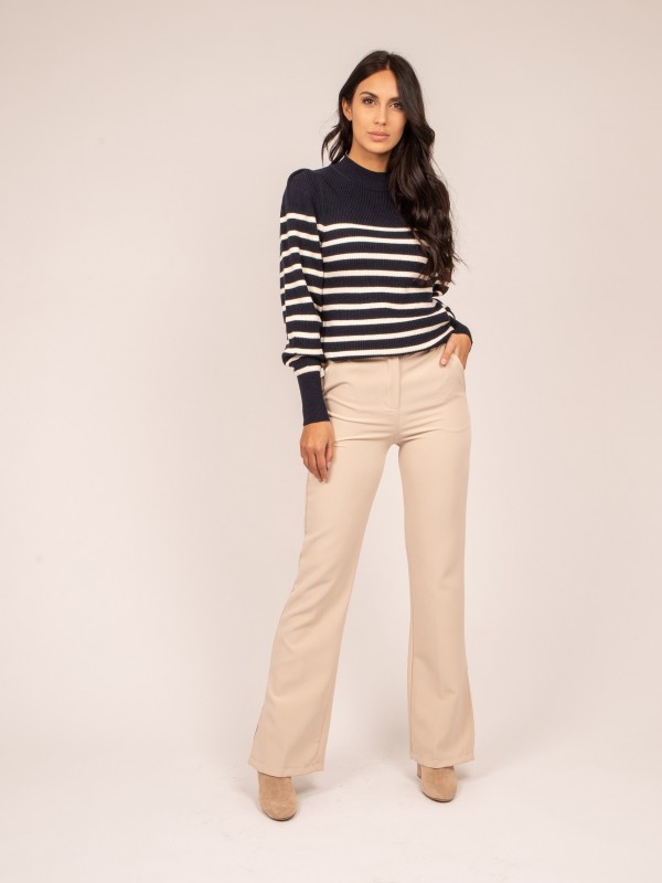 Pantalon évasé EGWEN - Beige