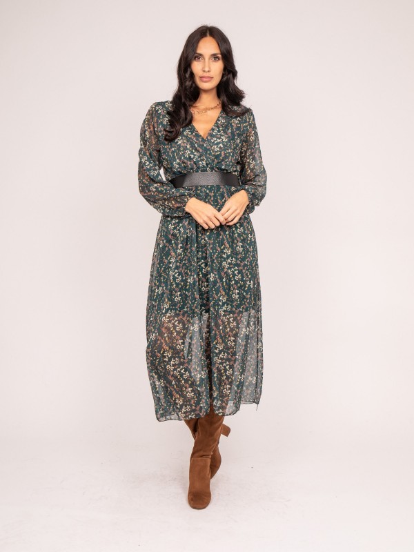 Robe longue motifs INCA - Vert