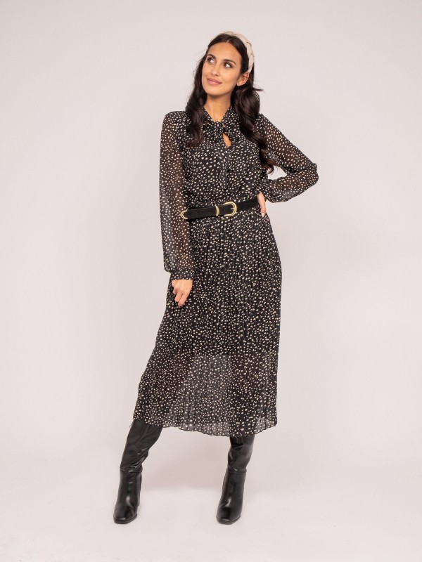 Robe longue motifs IOLD - Noir